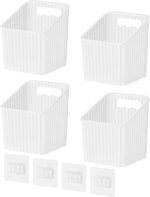 NiHome 4-Pack Plastic Wall Mount Storage Caddy for RV/Camper Storage and Organization, Self Adhesive Cabinet Door Organizer for Bathroom/Kitchen, Camper Must Haves & Small Item Organization - Image 2