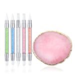 SQULIGT Resin Nail Art Palette with 5Pcs Nail Art Sculpture Pen Dual Tipped Silicone Nail Tools, Nail Art Acrylic Pen Silicone Brushes for Resin, Nail Art Tools for Design Nail Foil Carving Drawing - Image 2