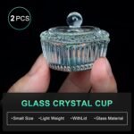 AORAEM 2PCS Nails Tips Art Dappen Dish with Lid Acrylic Liquid Powder Dappen Monomer Dish Glass Crystal Cup Glassware Tools for Professional Use and Home Use - Image 5