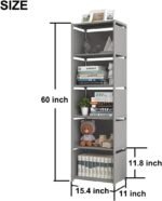 RIIPOO Storage Organizer Shelves for Bedroom Closet 5-Cube, Space-Saving 6-Layer Bookshelf | Compact Bookcase Unit Ideal for Small Spaces - Image 4