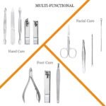 Manicure Set Professional Nail Clippers Kit Pedicure Care Tools- Stainless Steel Women Grooming Kit 12Pcs for Travel or Home (Gold) - Image 4