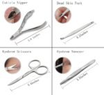 Manicure Set Professional Nail Clippers Kit Pedicure Care Tools- Stainless Steel Women Grooming Kit 12Pcs for Travel or Home (Gold) - Image 7