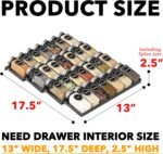 SpaceAid Spice Drawer Organizer with 28 Spice Jars, 386 Spice Labels, 4 Tier Seasoning Rack Tray Insert for Kitchen Drawers, 13" Wide x 17.5" Deep - Image 4