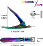Acrylic Nail Cutter with Magnet Sizer & Length Measurement,Adjustable Stainless Nail Trimmer for Salon Home Nail Art, Professional Nail Clippers for Precise Manicures (Rainbow) - Image 3