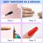 Acrylic Nail Cutter with Magnet Sizer & Length Measurement,Adjustable Stainless Nail Trimmer for Salon Home Nail Art, Professional Nail Clippers for Precise Manicures (Rainbow) - Image 5