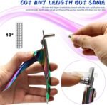 Acrylic Nail Cutter with Magnet Sizer & Length Measurement,Adjustable Stainless Nail Trimmer for Salon Home Nail Art, Professional Nail Clippers for Precise Manicures (Rainbow) - Image 6