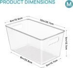 Vtopmart 6 Pack Clear Storage Bins, Pantry Cabinet Organizer Bins with Handle for Pantry Organizer and Storage, Plastic Bins for Fridge, Cabinet, Kitchen, Countertops, Cupboard, Freezer, Medium - Image 3