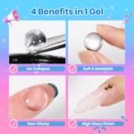 Beetles 3D Gel Nail Art Kit-1oz Clear Solid Builder Nail Gel,5 in 1 Non-Sticky Hand Sculpting Building 3D Nails with Sculpting Pen for Beginner DIY UV Nails Salon at Home,Crystal Orb Gifts for Women - Image 4