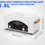 High Temperature Sterilizer Autoclave Machine, 110V 300W 1.5L Metal Tool Cleaner Machine, esterilizador de manicura, Nail Tool Sterilizer with Timer for Sundry Beauty Hair Nail Metal Tools - Image 3