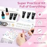 Modelones Poly Nail Gel Kit 8 Rosy Pink Colors with 48W U V/LED Lamp Poly Extension Gel Complete Nail Art Tools Professional Starter Manicure Kit Supplies Rhinestone Glitters Beauty Gift DIY at Home - Image 4