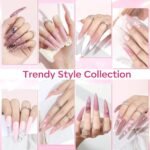 Modelones Poly Nail Gel Kit 8 Rosy Pink Colors with 48W U V/LED Lamp Poly Extension Gel Complete Nail Art Tools Professional Starter Manicure Kit Supplies Rhinestone Glitters Beauty Gift DIY at Home - Image 6