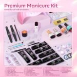 Modelones Poly Nail Gel Kit 8 Rosy Pink Colors with 48W U V/LED Lamp Poly Extension Gel Complete Nail Art Tools Professional Starter Manicure Kit Supplies Rhinestone Glitters Beauty Gift DIY at Home - Image 7