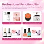 Modelones Poly Nail Gel Kit 8 Rosy Pink Colors with 48W U V/LED Lamp Poly Extension Gel Complete Nail Art Tools Professional Starter Manicure Kit Supplies Rhinestone Glitters Beauty Gift DIY at Home - Image 8