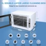 Nail Tool Cleaning Machine, 12L High Capacity Multi-Functional Nail Cleaner Box Manicure Tool Cleaning Cabinet Salon Equipment for Spa Beauty Home Metal Tools With Replaceable Lamp - Image 3