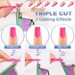 Chameleon Premium Nail Clippers with Magnets Sizers for Acrylic Nails, Artificial Fake Nail False Nail Tip Cutter Trimmer Manicure Pedicure Sharp Blade Clip Tool For Salon Home Art Beauty - Image 5