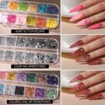 FANDAMEI Nail Art Brushes Kit, Nail Design Tools Set with Dotting Tools, Fine Nail Glitter Butterfly, Glitter Sequins, Foil Flakes, Nail Rhinestones, Dust Brush - Image 5