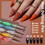 FANDAMEI Nail Art Brushes Kit, Nail Design Tools Set with Dotting Tools, Fine Nail Glitter Butterfly, Glitter Sequins, Foil Flakes, Nail Rhinestones, Dust Brush - Image 6