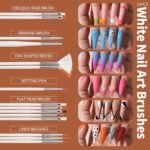 FANDAMEI Nail Art Brushes Kit, Nail Design Tools Set with Dotting Tools, Fine Nail Glitter Butterfly, Glitter Sequins, Foil Flakes, Nail Rhinestones, Dust Brush - Image 7