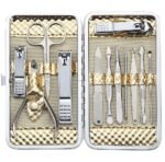 Manicure Set Professional Nail Clippers Kit Pedicure Care Tools- Stainless Steel Women Grooming Kit 12Pcs for Travel or Home (Gold) - Image 2