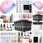 Modelones Poly Nail Gel Kit 8 Rosy Pink Colors with 48W U V/LED Lamp Poly Extension Gel Complete Nail Art Tools Professional Starter Manicure Kit Supplies Rhinestone Glitters Beauty Gift DIY at Home - Image 2