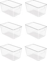 Vtopmart 6 Pack Clear Storage Bins, Pantry Cabinet Organizer Bins with Handle for Pantry Organizer and Storage, Plastic Bins for Fridge, Cabinet, Kitchen, Countertops, Cupboard, Freezer, Medium - Image 2