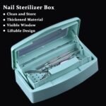 Nail Tool Sterilizer Box Plastic Disinfectant Container for Nail Art Accessories Tools, Hair Salons and Beauty Centers, Sterilizer Soaking Box with Strainer Pedicure Manicure Equipment, Blue - Image 3