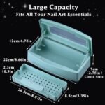 Nail Tool Sterilizer Box Plastic Disinfectant Container for Nail Art Accessories Tools, Hair Salons and Beauty Centers, Sterilizer Soaking Box with Strainer Pedicure Manicure Equipment, Blue - Image 4