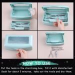 Nail Tool Sterilizer Box Plastic Disinfectant Container for Nail Art Accessories Tools, Hair Salons and Beauty Centers, Sterilizer Soaking Box with Strainer Pedicure Manicure Equipment, Blue - Image 5