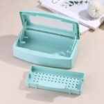 Nail Tool Sterilizer Box Plastic Disinfectant Container for Nail Art Accessories Tools, Hair Salons and Beauty Centers, Sterilizer Soaking Box with Strainer Pedicure Manicure Equipment, Blue - Image 8