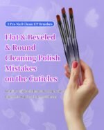 for OPI Nail Polish Remover Brush, 3PCS Nail Art Clean Up Brushes, Round/Angled/flat Acetone Resistant Gel Nails Art Designs and Tidying Up Polish Mishaps on Cuticles - Image 3