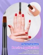 for OPI Nail Polish Remover Brush, 3PCS Nail Art Clean Up Brushes, Round/Angled/flat Acetone Resistant Gel Nails Art Designs and Tidying Up Polish Mishaps on Cuticles - Image 4
