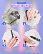 for OPI Nail Polish Remover Brush, 3PCS Nail Art Clean Up Brushes, Round/Angled/flat Acetone Resistant Gel Nails Art Designs and Tidying Up Polish Mishaps on Cuticles - Image 5