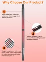 MYR 6Pcs Metal Nail Art Brushes and 2Pcs Nano Nail Files are suitable for Drawing Thick Lines, Painting Petals, Applying Phototherapy Gel, Halo Dyeing and other Personalized Nail Enhancement Designs - Image 3