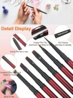 MYR 6Pcs Metal Nail Art Brushes and 2Pcs Nano Nail Files are suitable for Drawing Thick Lines, Painting Petals, Applying Phototherapy Gel, Halo Dyeing and other Personalized Nail Enhancement Designs - Image 5