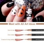 Artdone Metallic Nail Art Pens, Liner Brushes Set, 5PCS Black Nail Tools | For Long Lines, Thin Details, Fine Drawing, Liner Brush UV Gel Polish Painting Nail Design Sizes 5/8/12/20/25mm - Image 6