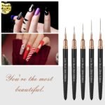 Artdone Metallic Nail Art Pens, Liner Brushes Set, 5PCS Black Nail Tools | For Long Lines, Thin Details, Fine Drawing, Liner Brush UV Gel Polish Painting Nail Design Sizes 5/8/12/20/25mm - Image 7