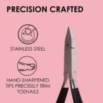 JAPONESQUE Soft Touch Toenail Clipper & Cuticle Pusher Manicure Set for Salon Quality Results, Anti-Slip Grip, Stainless Steel - Image 4