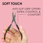 JAPONESQUE Soft Touch Toenail Clipper & Cuticle Pusher Manicure Set for Salon Quality Results, Anti-Slip Grip, Stainless Steel - Image 5