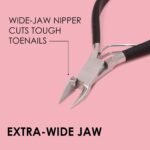JAPONESQUE Soft Touch Toenail Clipper & Cuticle Pusher Manicure Set for Salon Quality Results, Anti-Slip Grip, Stainless Steel - Image 6