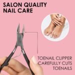 JAPONESQUE Soft Touch Toenail Clipper & Cuticle Pusher Manicure Set for Salon Quality Results, Anti-Slip Grip, Stainless Steel - Image 7