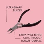 JAPONESQUE Soft Touch Toenail Clipper & Cuticle Pusher Manicure Set for Salon Quality Results, Anti-Slip Grip, Stainless Steel - Image 8