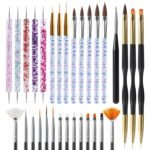 Artdone 31pcs Nail Art Brushes Tools Set Dotting Tools for Gel Polish | Dust Brush,Striping Brushes for Long Lines, Drawing Pen Design supply - Image 2