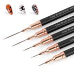 Artdone Metallic Nail Art Pens, Liner Brushes Set, 5PCS Black Nail Tools | For Long Lines, Thin Details, Fine Drawing, Liner Brush UV Gel Polish Painting Nail Design Sizes 5/8/12/20/25mm - Image 2