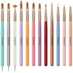 Artdone Nail Dotting Tools Double-ended Nail Art Brushes Kit Nail Art Gel Polish Liner Brushes Design Pen For Nail Drawing And Nail Paint Brushes Small Detail Brushes - Image 2