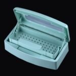 Nail Tool Sterilizer Box Plastic Disinfectant Container for Nail Art Accessories Tools, Hair Salons and Beauty Centers, Sterilizer Soaking Box with Strainer Pedicure Manicure Equipment, Blue - Image 2