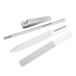 Tweezerman Glass Manicure Set-Clipper, Cuticle Pusher, Glass File, Buffer - Image 2