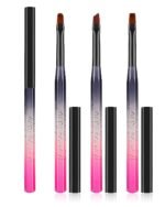 for OPI Nail Polish Remover Brush, 3PCS Nail Art Clean Up Brushes, Round/Angled/flat Acetone Resistant Gel Nails Art Designs and Tidying Up Polish Mishaps on Cuticles - Image 2