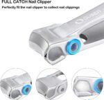 Nail Clippers with Catcher - Anti Splash Wide Jaw Opening Thick Toenail Clippers for Seniors | Self-Collecting Fingernail Cutter Heavy Duty Toe Nail Clippers for Men & Women | Silver | L - Image 2