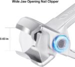 Nail Clippers with Catcher - Anti Splash Wide Jaw Opening Thick Toenail Clippers for Seniors | Self-Collecting Fingernail Cutter Heavy Duty Toe Nail Clippers for Men & Women | Silver | L - Image 4